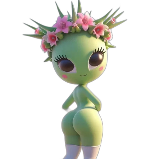 flower, creature, dress, crown transparent PNG cut-out