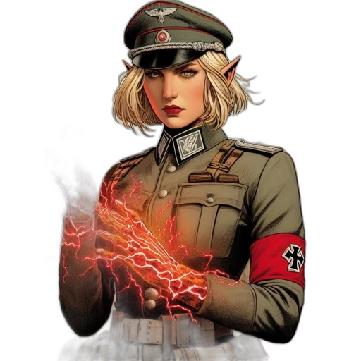 jacket, hat, weapon, staff transparent PNG cut-out