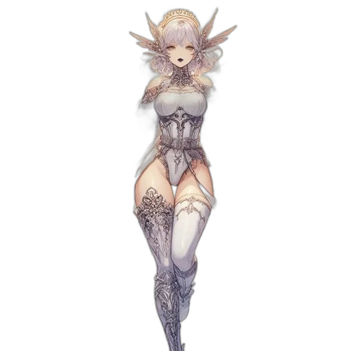 dress, robot, staff, creature transparent PNG cut-out