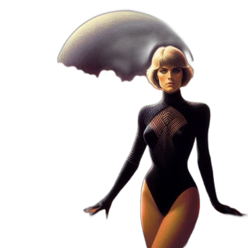 umbrella, dress, concept art, comic book art transparent PNG cut-out