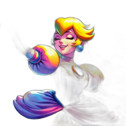 dress, staff, hair, weapon transparent PNG cut-out