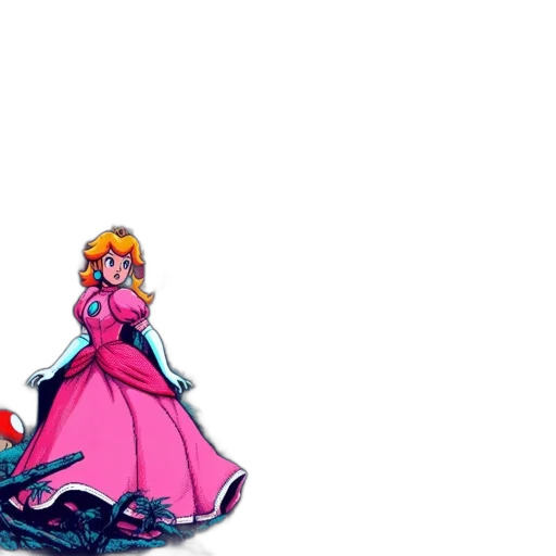 dress, crown, staff, pixel art transparent PNG cut-out