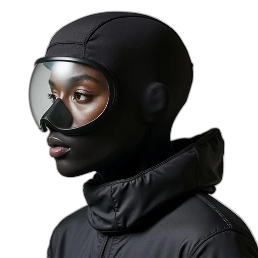 mask, face, jacket, cyberpunk transparent PNG cut-out