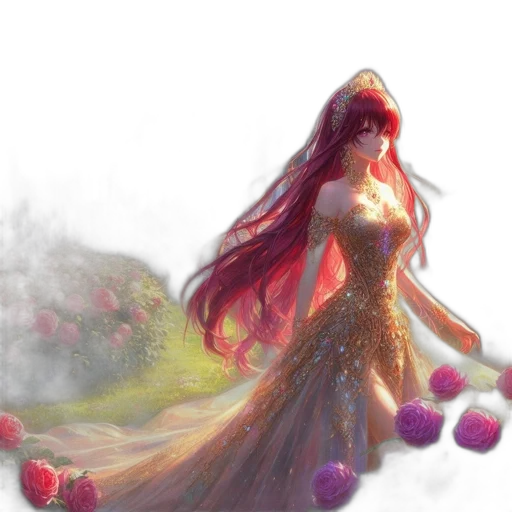 dress, jewelry, crown, fantasy art transparent PNG cut-out
