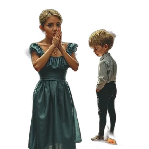 dress, face, concept art, oil painting transparent PNG cut-out