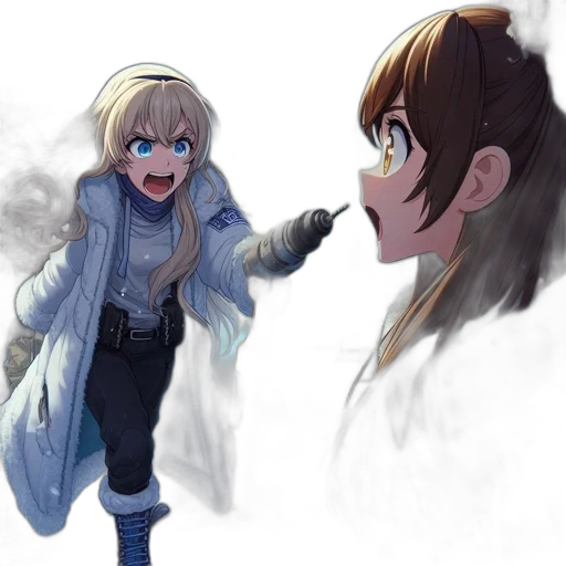 jacket, weapon, staff, creature transparent PNG cut-out