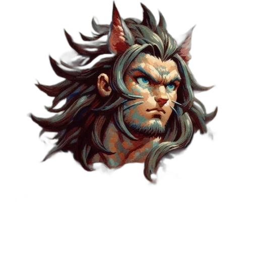 face, mask, dragon, staff transparent PNG cut-out