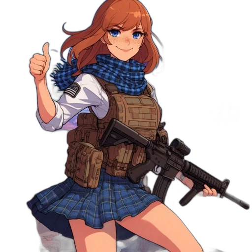 weapon, dress, jacket, anime transparent PNG cut-out