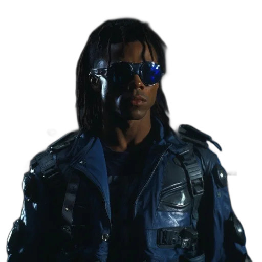 jacket, robot, mask, weapon transparent PNG cut-out