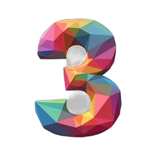 3d render, colorful, low, poly transparent PNG cut-out