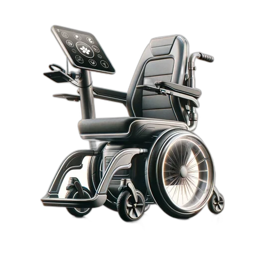 3d render, photorealistic, modern, wheelchair transparent PNG cut-out