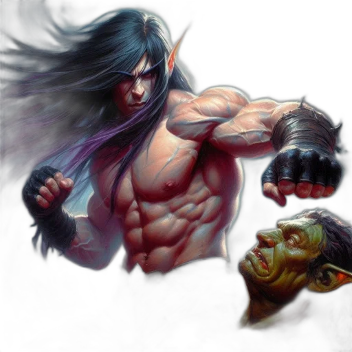 fantasy art, concept art, comic book art, photorealistic transparent PNG cut-out