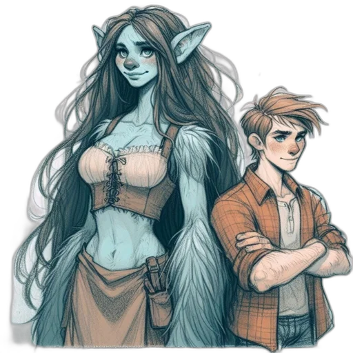 fantasy art, concept art, watercolor, comic book art transparent PNG cut-out