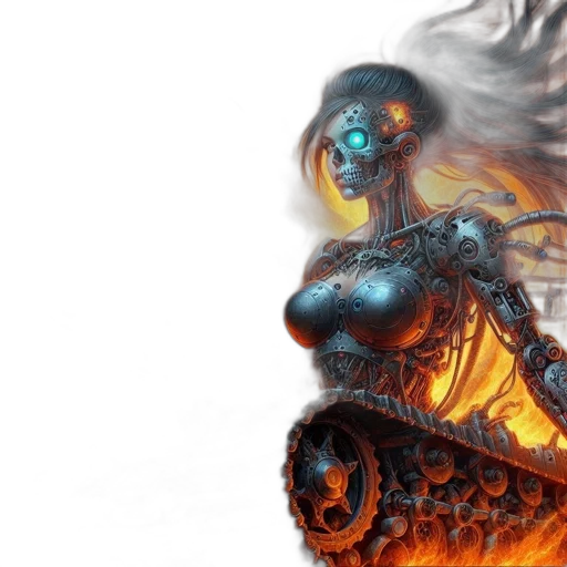 robot, concept art, fantasy art, cyberpunk transparent PNG cut-out