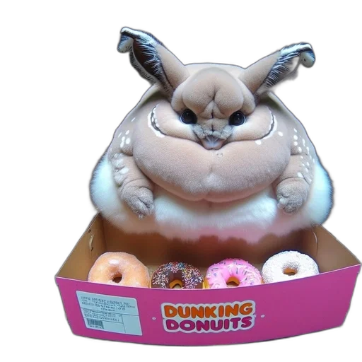 food, creature, 3d render, plush transparent PNG cut-out