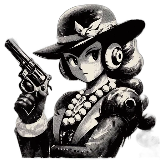 weapon, hat, robot, staff transparent PNG cut-out