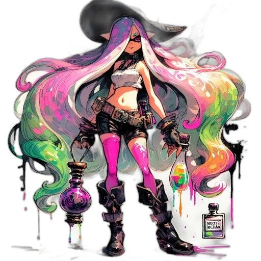 hair, concept art, cyberpunk, fantasy art transparent PNG cut-out