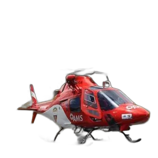 3d render, red, helicopter, ams transparent PNG cut-out