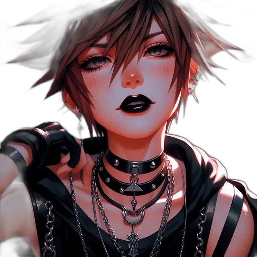 face, cyberpunk, anime, fantasy art transparent PNG cut-out