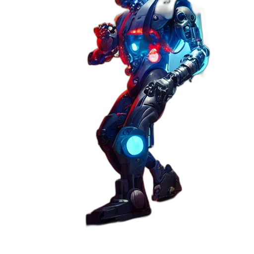 robot, weapon, staff, creature transparent PNG cut-out