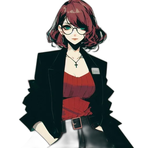 jacket, dress, staff, mask transparent PNG cut-out