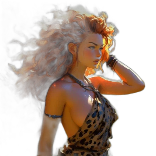 dress, hair, jewelry, concept art transparent PNG cut-out