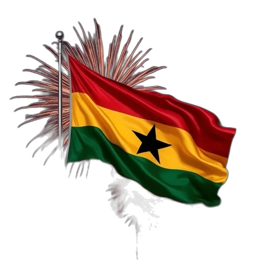 ghana, flag, fireworks, sky transparent PNG cut-out