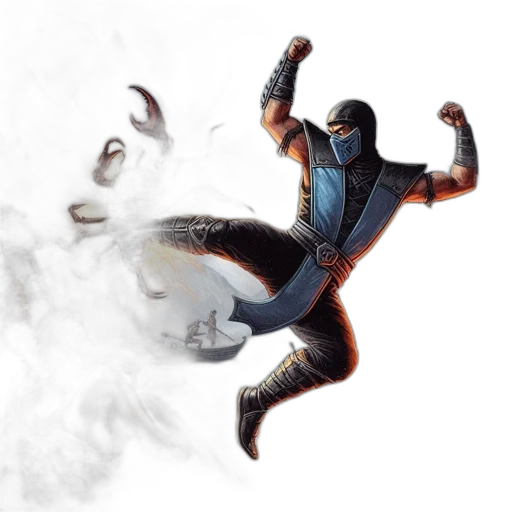 mask, dragon, jacket, weapon transparent PNG cut-out
