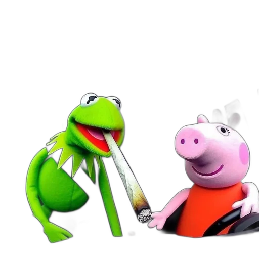 concept art, 3d render, kermit, frog transparent PNG cut-out