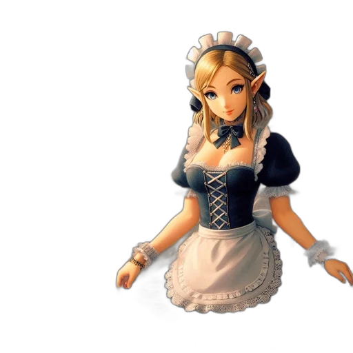 dress, staff, crown, 3d render transparent PNG cut-out