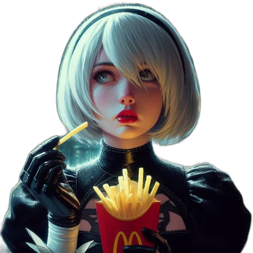 food, robot, face, crown transparent PNG cut-out