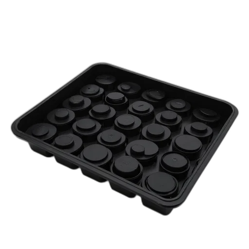 black, plastic, tray, filled transparent PNG cut-out