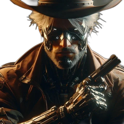 weapon, hat, staff, face transparent PNG cut-out