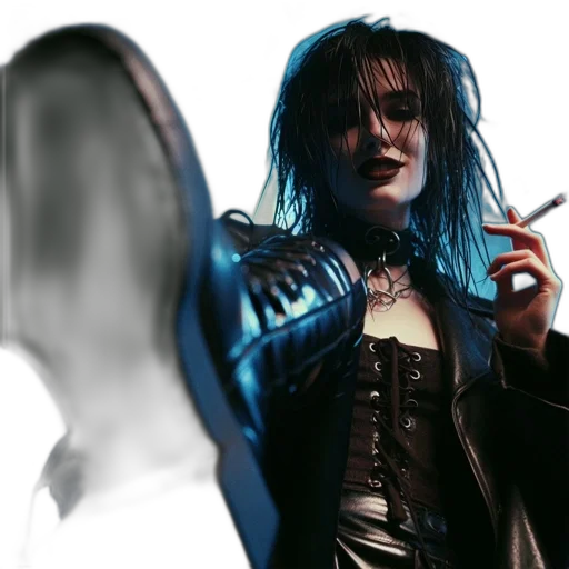 hair, jacket, sword, weapon transparent PNG cut-out