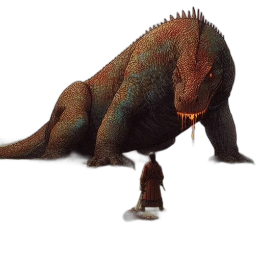 creature, dragon, animal, staff transparent PNG cut-out