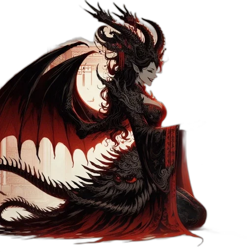 dragon, creature, hair, concept art transparent PNG cut-out