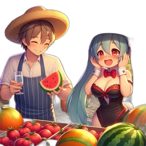 food, hat, anime, pixel art transparent PNG cut-out