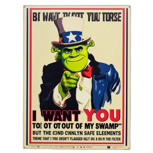 poster, featuring, anthropomorphic, shrek-like transparent PNG cut-out