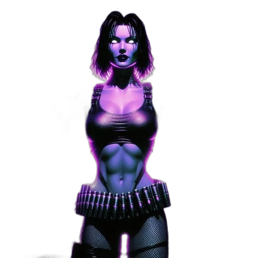 robot, weapon, cyberpunk, comic book art transparent PNG cut-out