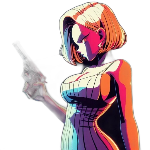 dress, robot, jacket, weapon transparent PNG cut-out