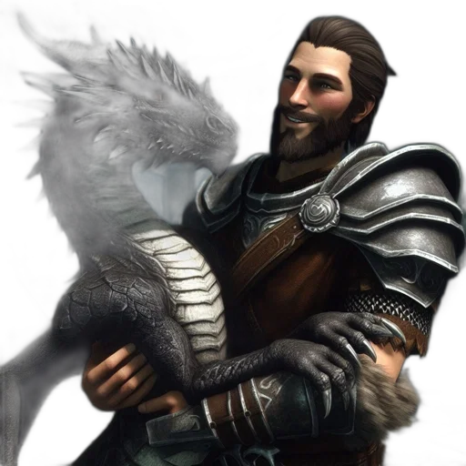 dragon, sword, animal, staff transparent PNG cut-out