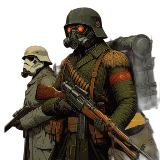 weapon, mask, concept art, comic book art transparent PNG cut-out