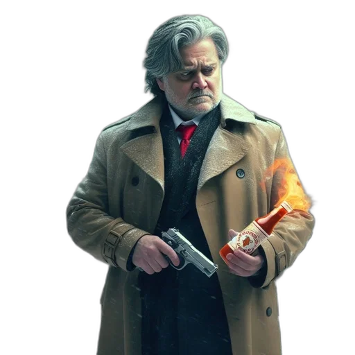 jacket, weapon, staff, mask transparent PNG cut-out