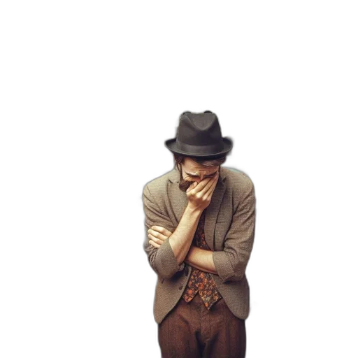 hat, staff, jacket, mask transparent PNG cut-out