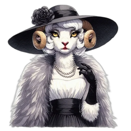 hat, staff, animal, dress transparent PNG cut-out