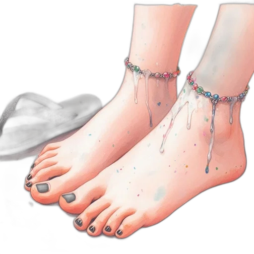 jewelry, shoes, watercolor, photorealistic transparent PNG cut-out