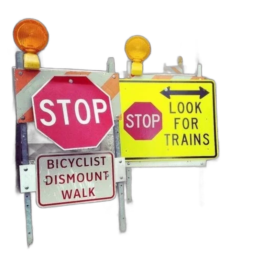 stop, sign, yellow, says transparent PNG cut-out