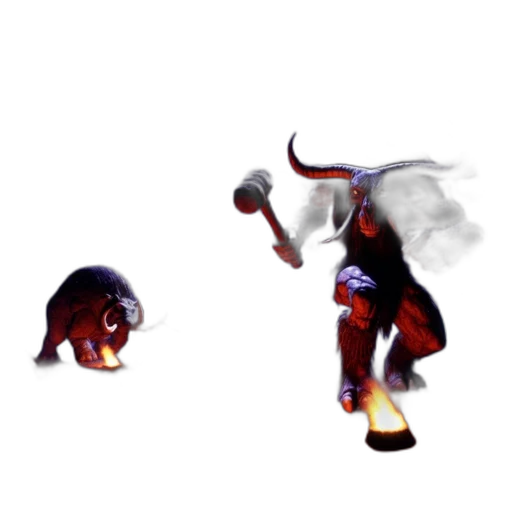 creature, dragon, staff, weapon transparent PNG cut-out