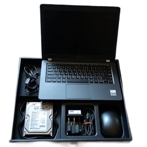 black, laptop, open, blue transparent PNG cut-out