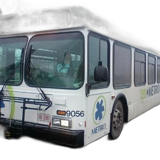 3d render, white, bus, route transparent PNG cut-out